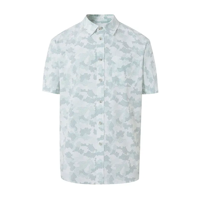 Men's Hawaiian Camouflage Print Casual Button-Down Shirt