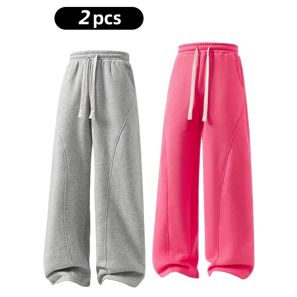 Oversized Thermal Fleece Drawstring Winter Daily Mens Sweatpants