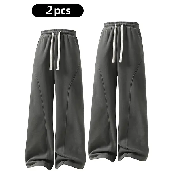 Oversized Thermal Fleece Drawstring Winter Daily Mens Sweatpants
