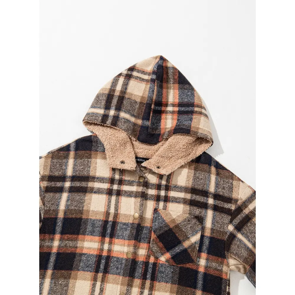 Women's Plaid Flannel Hooded Shacket