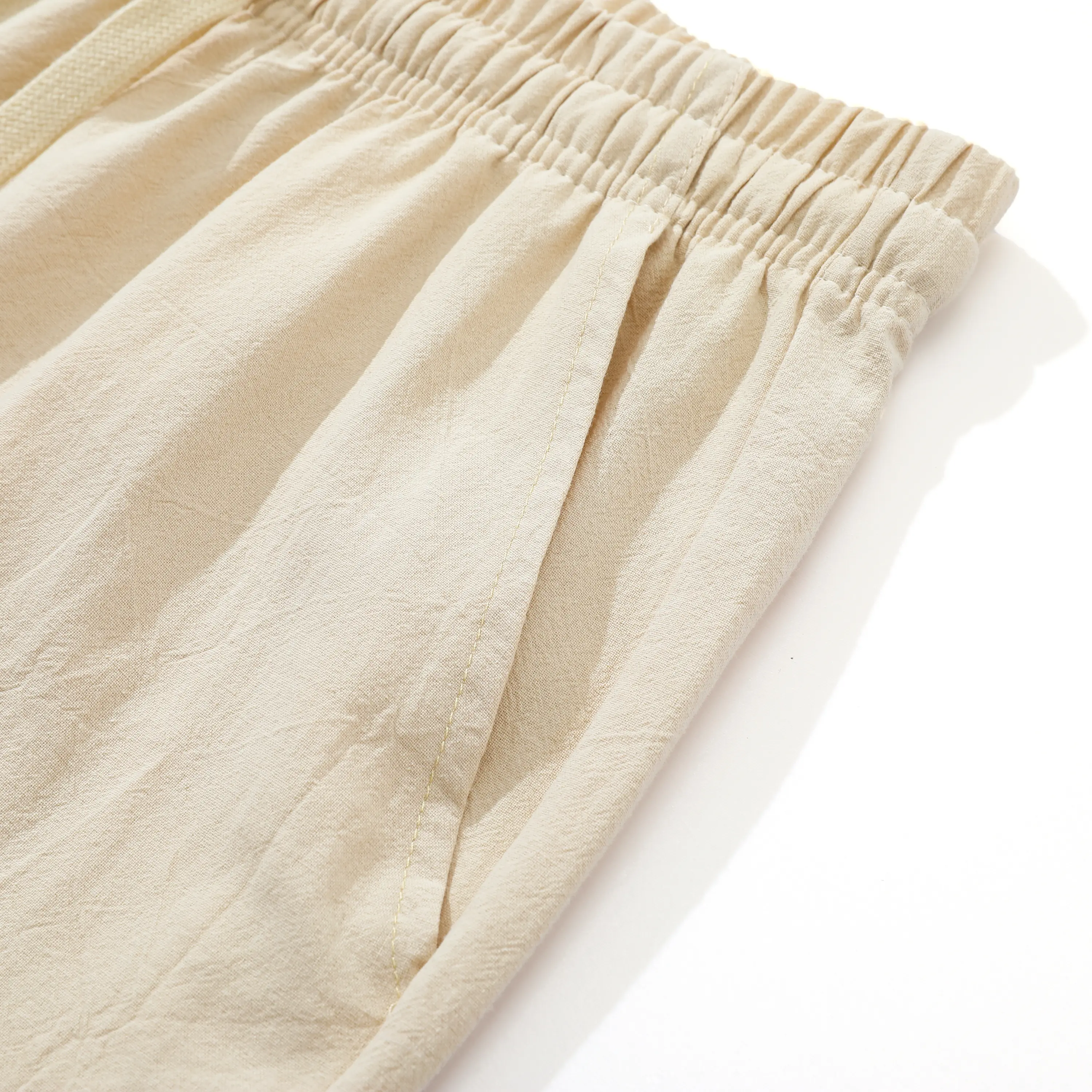 (4-Pack)Summer Casual Elastic Waist Drawstring Wide Leg Breathable Pants
