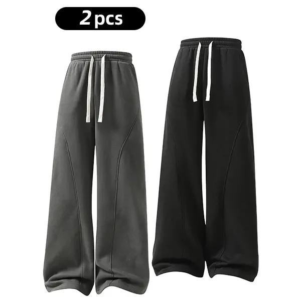 Oversized Thermal Fleece Drawstring Winter Daily Mens Sweatpants