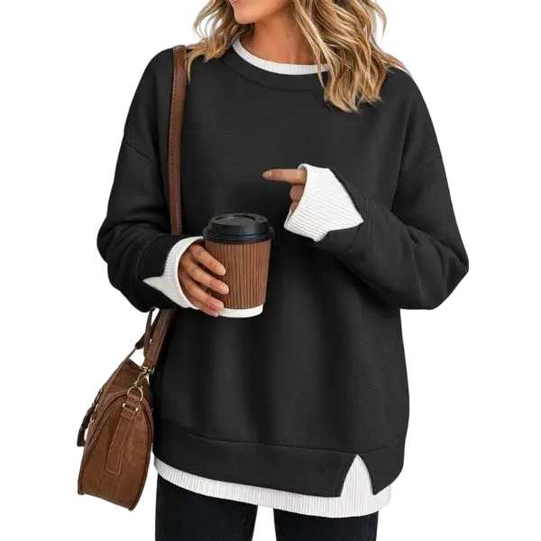 Women's  Two Piece Layered Sweatshirt