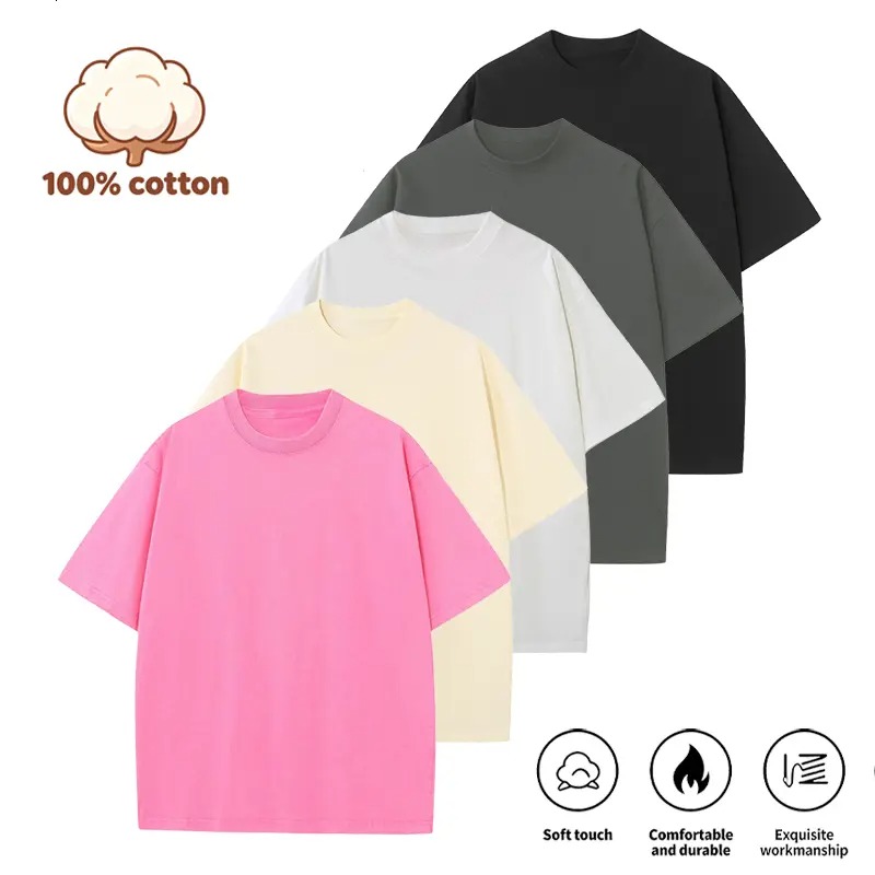 Summervibes Men's Cotton Crew Neck T-Shirt Set - 5 Pack