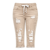 Fashion Distressed Ripped Capri Jeans