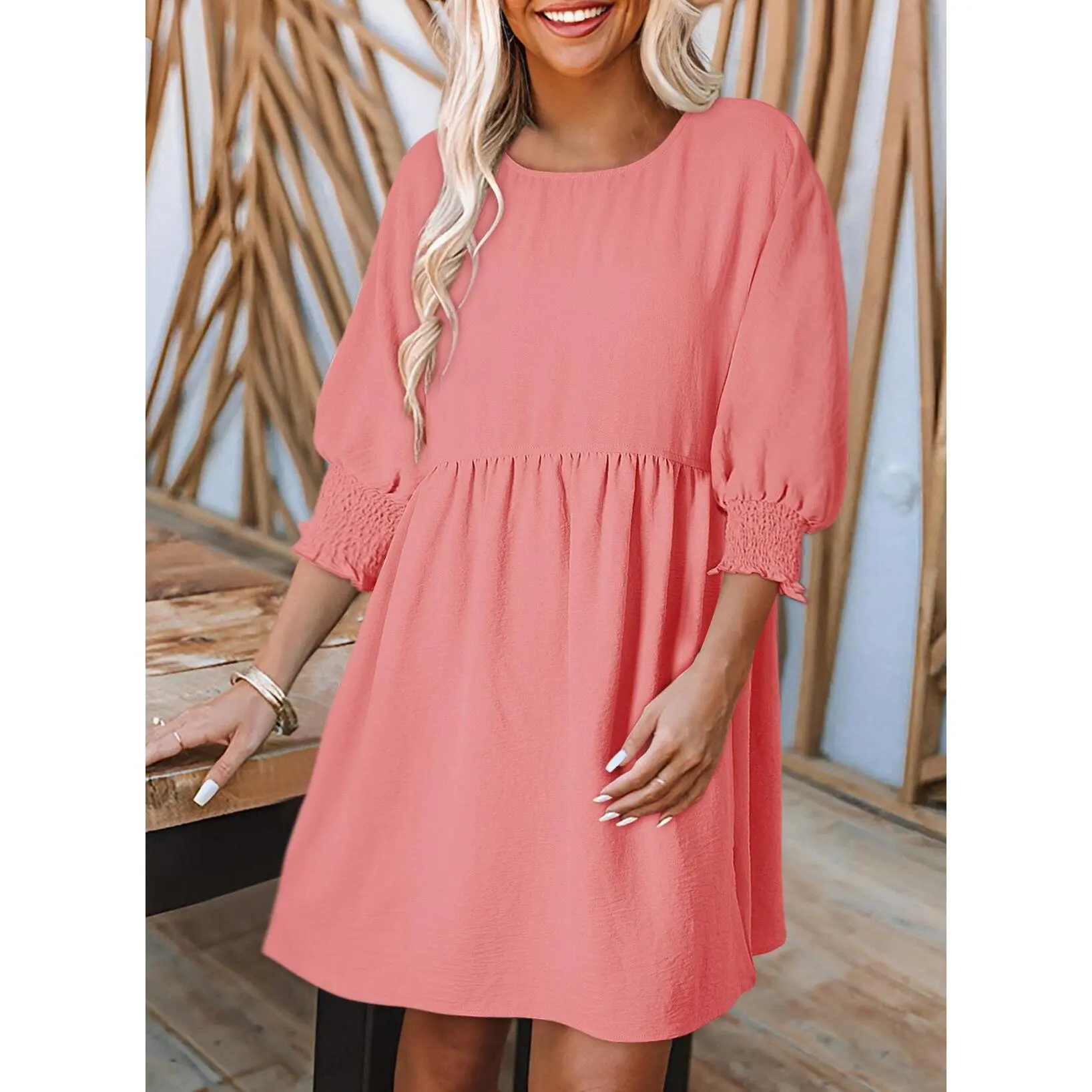 Dokotoo Women's Black Summer Tunic Dress Casual Loose Fit Mini S