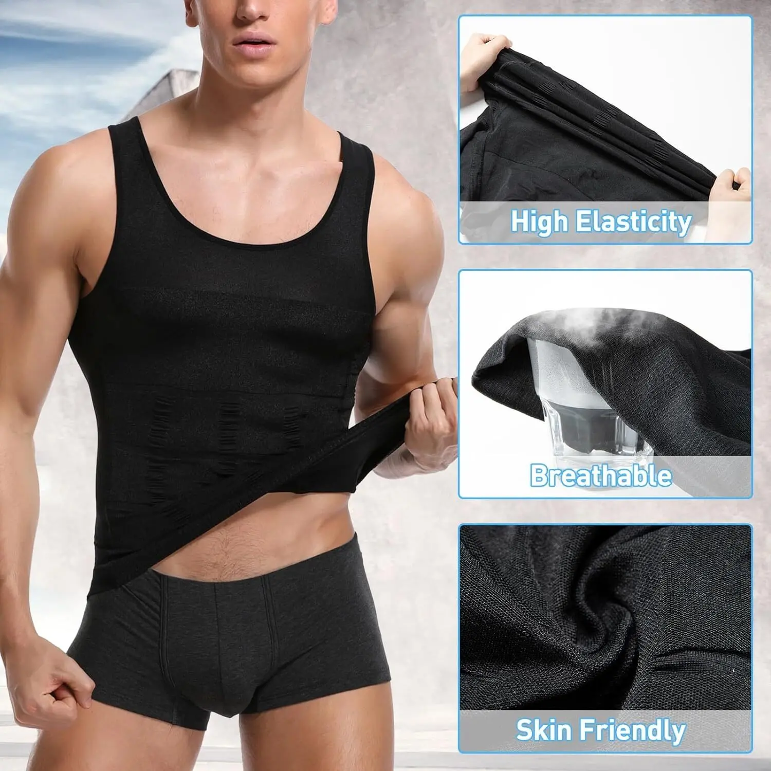 Men's Mesh Shapewear Compression Tank Top 