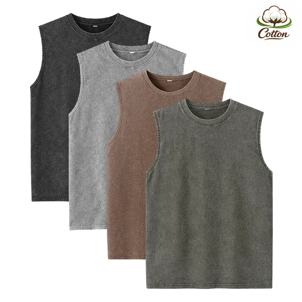 Oversized Vintage Washed Cotton Tees & Sleeveless Vests
