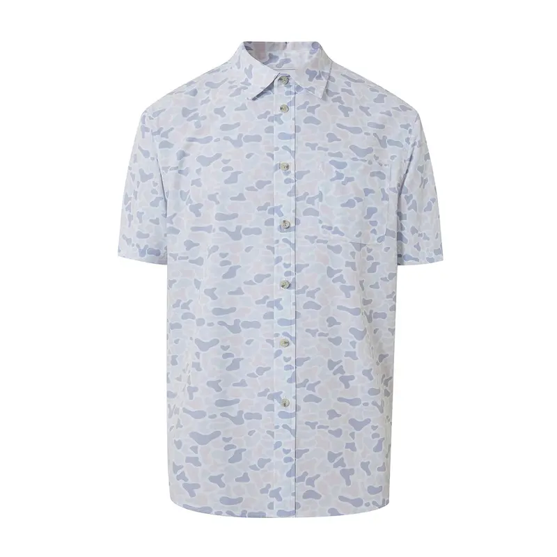 Men's Hawaiian Camouflage Print Casual Button-Down Shirt