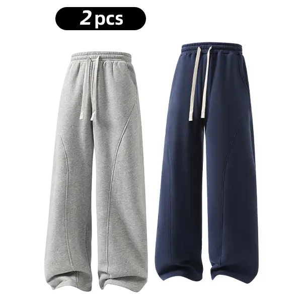 Oversized Thermal Fleece Drawstring Winter Daily Mens Sweatpants