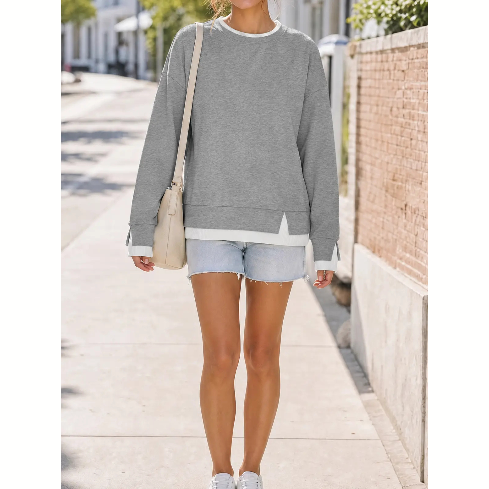Women's  Two Piece Layered Sweatshirt