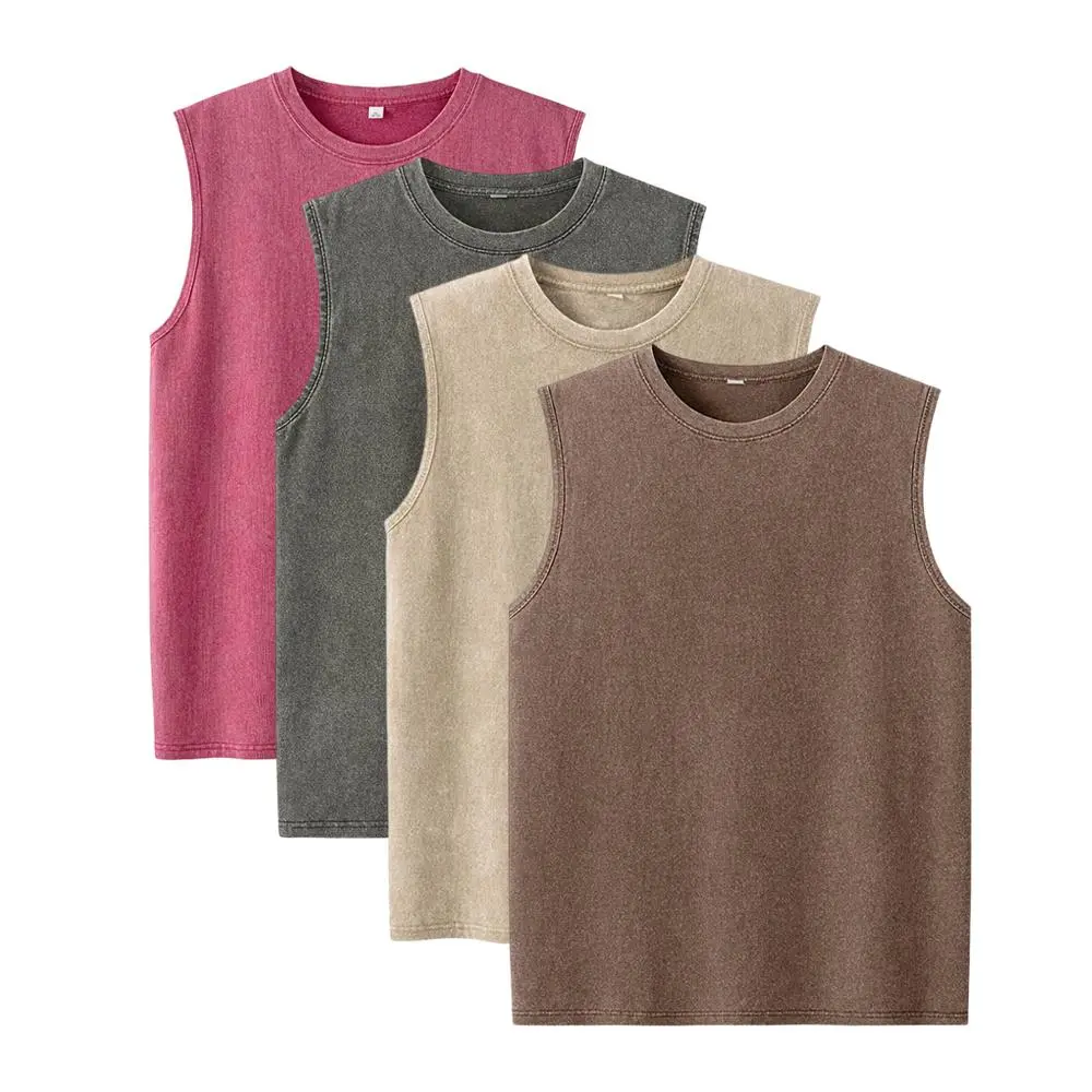 Oversized Vintage Washed Cotton Tees & Sleeveless Vests