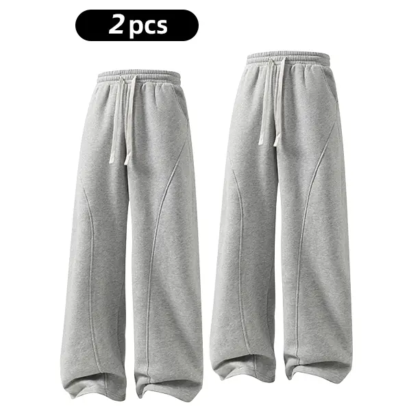 Oversized Thermal Fleece Drawstring Winter Daily Mens Sweatpants