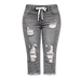 Fashion Distressed Ripped Capri Jeans