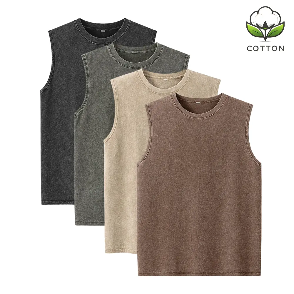 Oversized Vintage Washed Cotton Tees & Sleeveless Vests