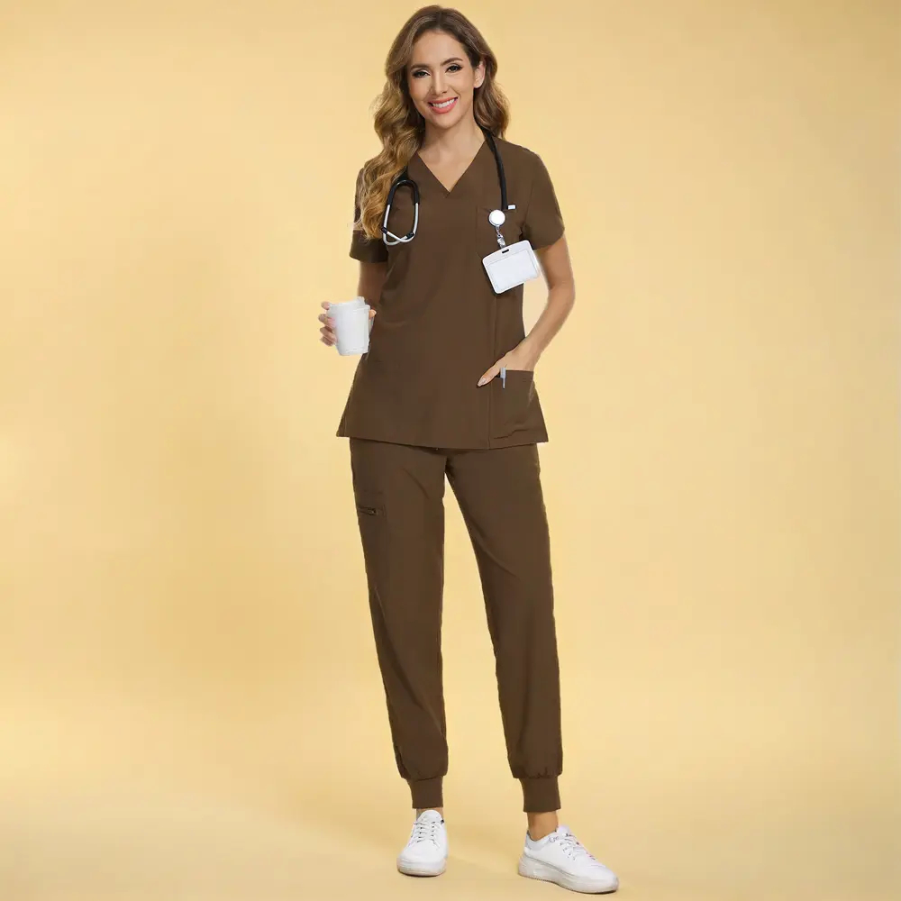 🔥Summer Sale Luna Vital Set for Women - Stretch V-Neck Scrub Top & Jogger Pant with 8 Pockets, Workwear, Uniforms