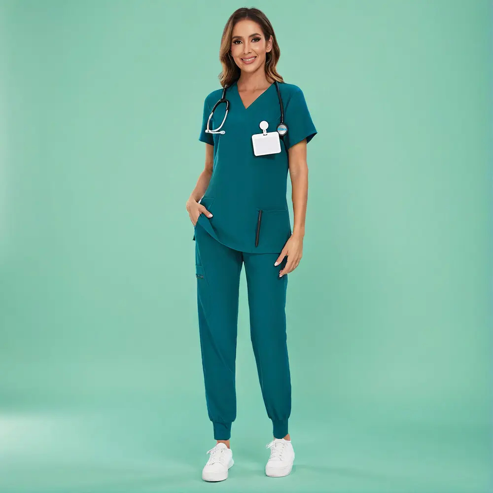 🔥Summer Sale Luna Vital Set for Women - Stretch V-Neck Scrub Top & Jogger Pant with 8 Pockets, Workwear, Uniforms