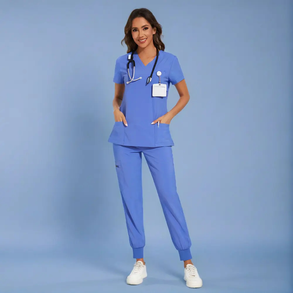 🔥Summer Sale Luna Vital Set for Women - Stretch V-Neck Scrub Top & Jogger Pant with 8 Pockets, Workwear, Uniforms