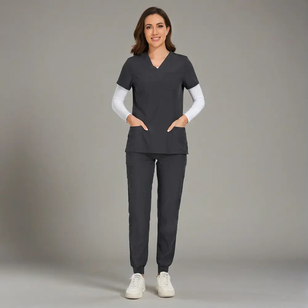 🔥Summer Sale🎁Luna Vital Set for Women - Stretch V-Neck Scrub Top & Jogger Pant with 8 Pockets, Workwear, Uniforms