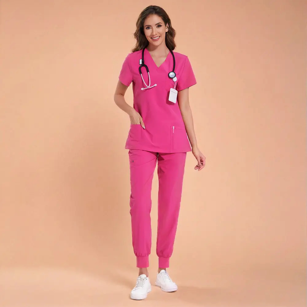 🔥Summer Sale Luna Vital Set for Women - Stretch V-Neck Scrub Top & Jogger Pant with 8 Pockets, Workwear, Uniforms