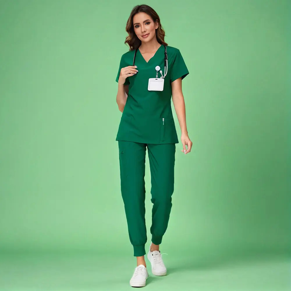🔥Summer Sale Luna Vital Set for Women - Stretch V-Neck Scrub Top & Jogger Pant with 8 Pockets, Workwear, Uniforms