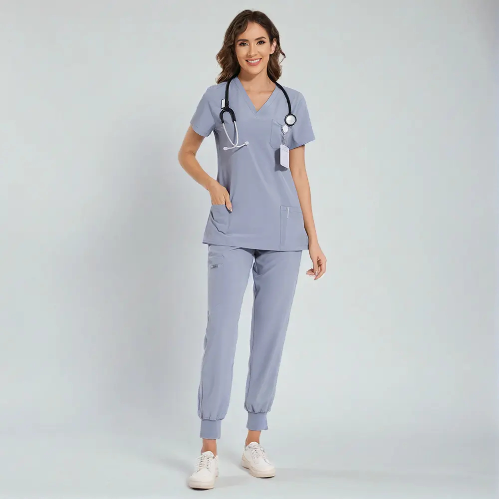 🔥Summer Sale🎁Luna Vital Set for Women - Stretch V-Neck Scrub Top & Jogger Pant with 8 Pockets, Workwear, Uniforms