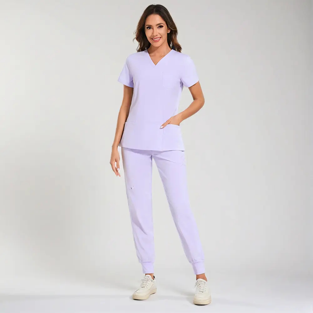 🔥Summer Sale🎁Luna Vital Set for Women - Stretch V-Neck Scrub Top & Jogger Pant with 8 Pockets, Workwear, Uniforms