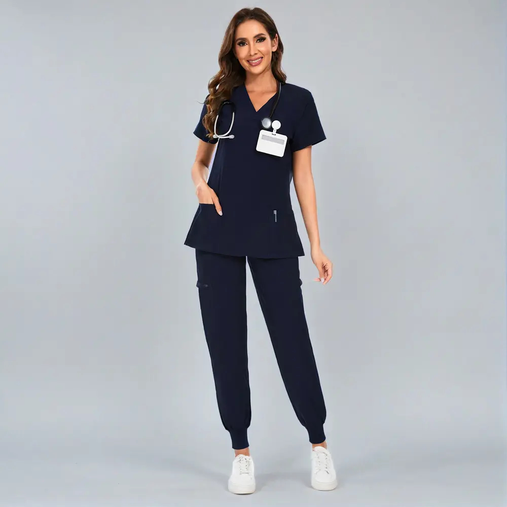 🔥Summer Sale🎁Luna Vital Set for Women - Stretch V-Neck Scrub Top & Jogger Pant with 8 Pockets, Workwear, Uniforms