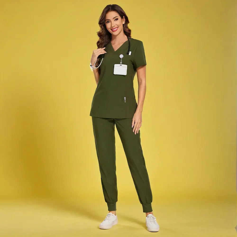 🔥Summer Sale Luna Vital Set for Women - Stretch V-Neck Scrub Top & Jogger Pant with 8 Pockets, Workwear, Uniforms