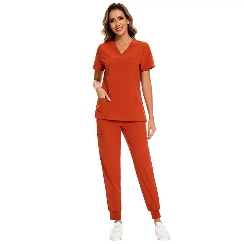 🔥Summer Sale🎁Luna Vital Set for Women - Stretch V-Neck Scrub Top & Jogger Pant with 8 Pockets, Workwear, Uniforms