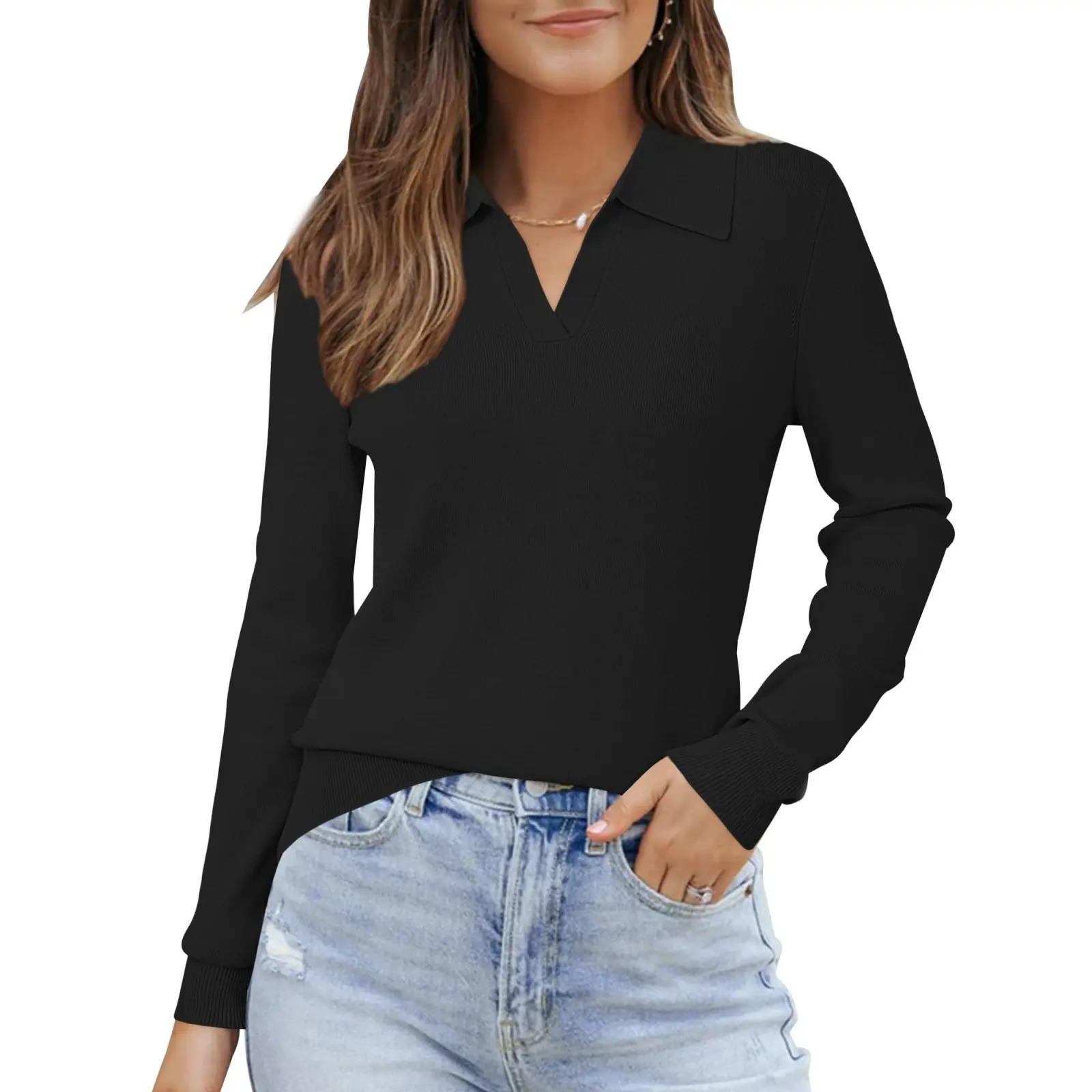  Women’s Wool Blend Polo Shirts Women Sweaters Trendy Fall Woman Business Casual Outfits SummerVibes 2026 Womenswear Knitwear Fitted Tops