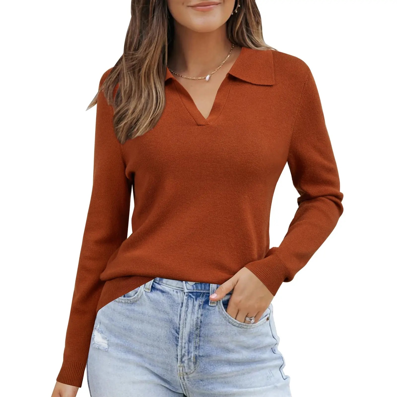 Women’s Wool Blend Polo Shirts Women Sweaters Trendy Fall Woman Business Casual Outfits SummerVibes 2026 Womenswear Knitwear Fitted Tops