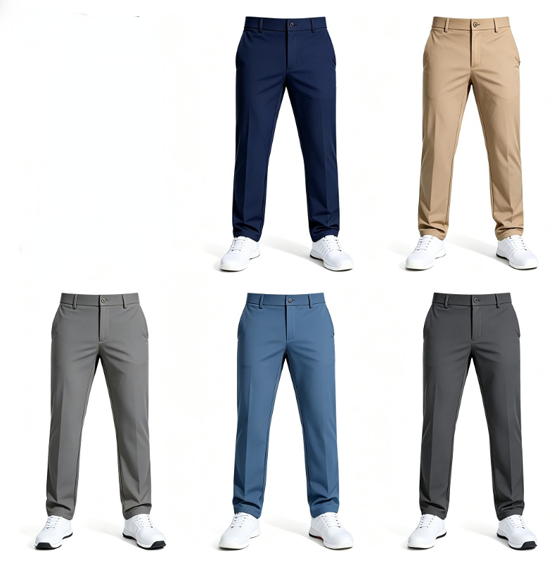 Men's Golf Pants with Zipper Pockets - Lightweight Stretch Casual Slacks