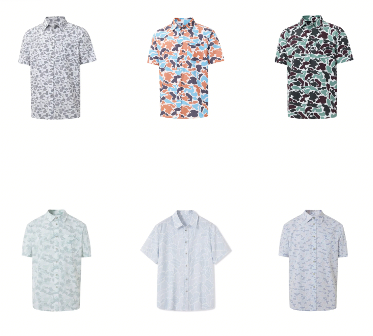 Men's Hawaiian Camouflage Print Casual Button-Down Shirt