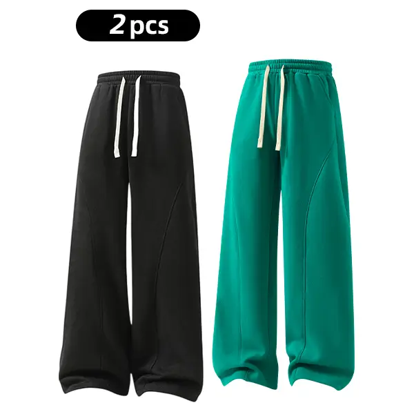 Oversized Thermal Fleece Drawstring Winter Daily Mens Sweatpants