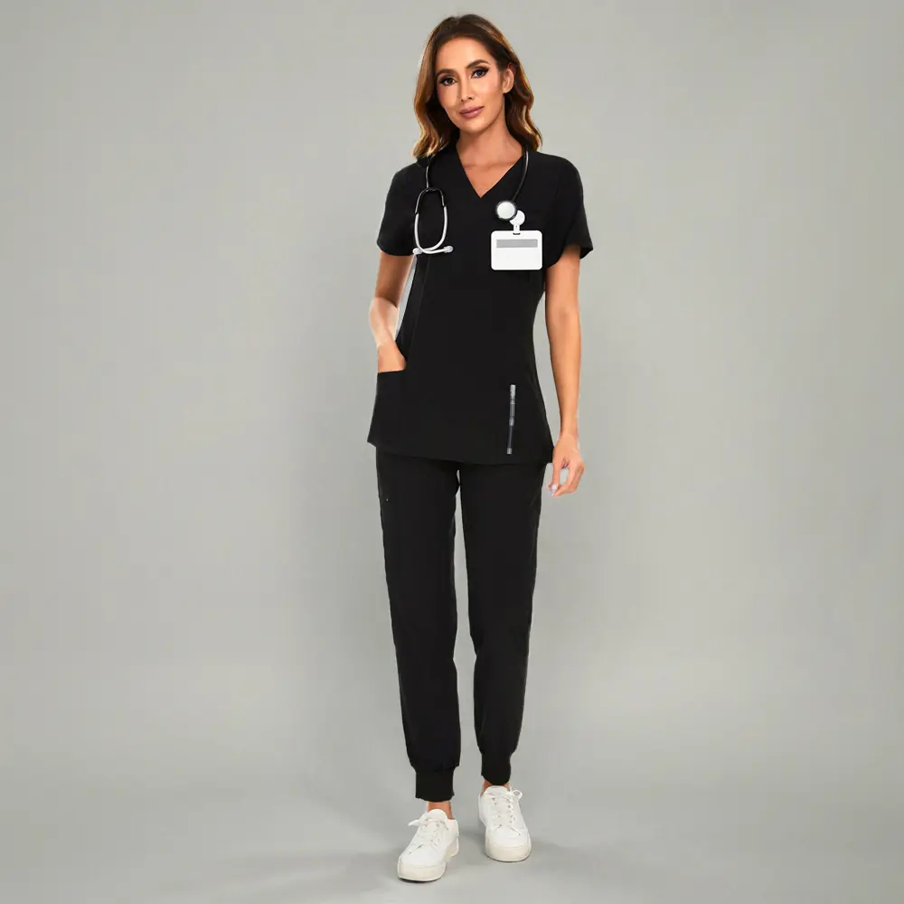🔥Summer Sale🎁Luna Vital Set for Women - Stretch V-Neck Scrub Top & Jogger Pant with 8 Pockets, Workwear, Uniforms