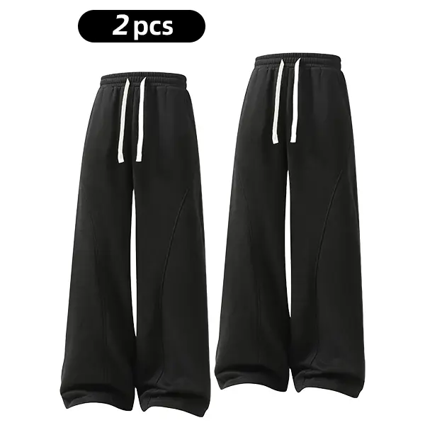 Oversized Thermal Fleece Drawstring Winter Daily Mens Sweatpants