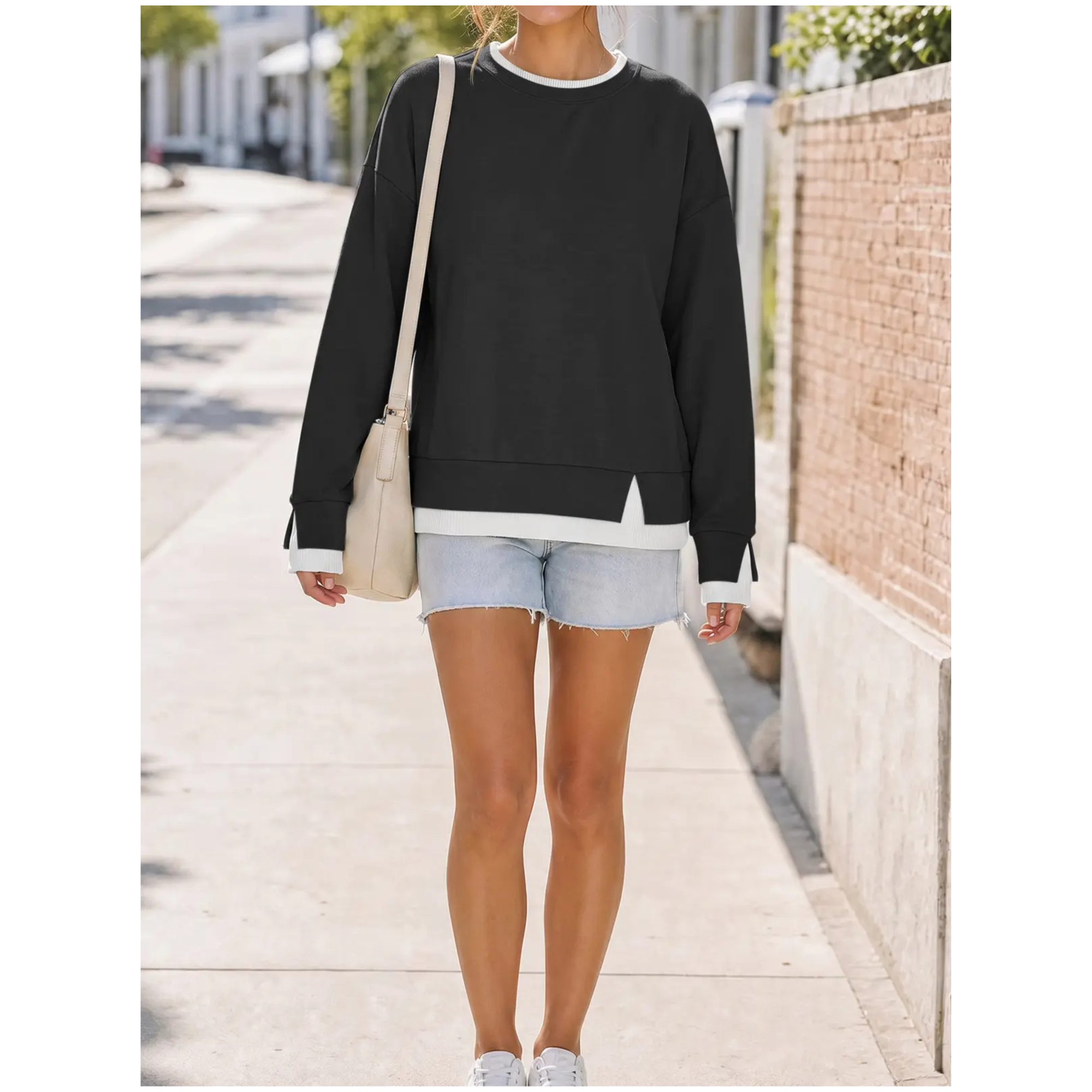 Women's  Two Piece Layered Sweatshirt