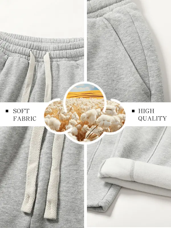 Oversized Thermal Fleece Drawstring Winter Daily Mens Sweatpants