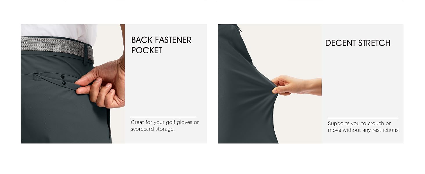 [Clearance] G Gradual Men's Golf Pants with Zipper Pockets 30"/32"/34" Stretch Work Dress Pants Lightweight Casual Slacks for Travel,Business,Daily Wear