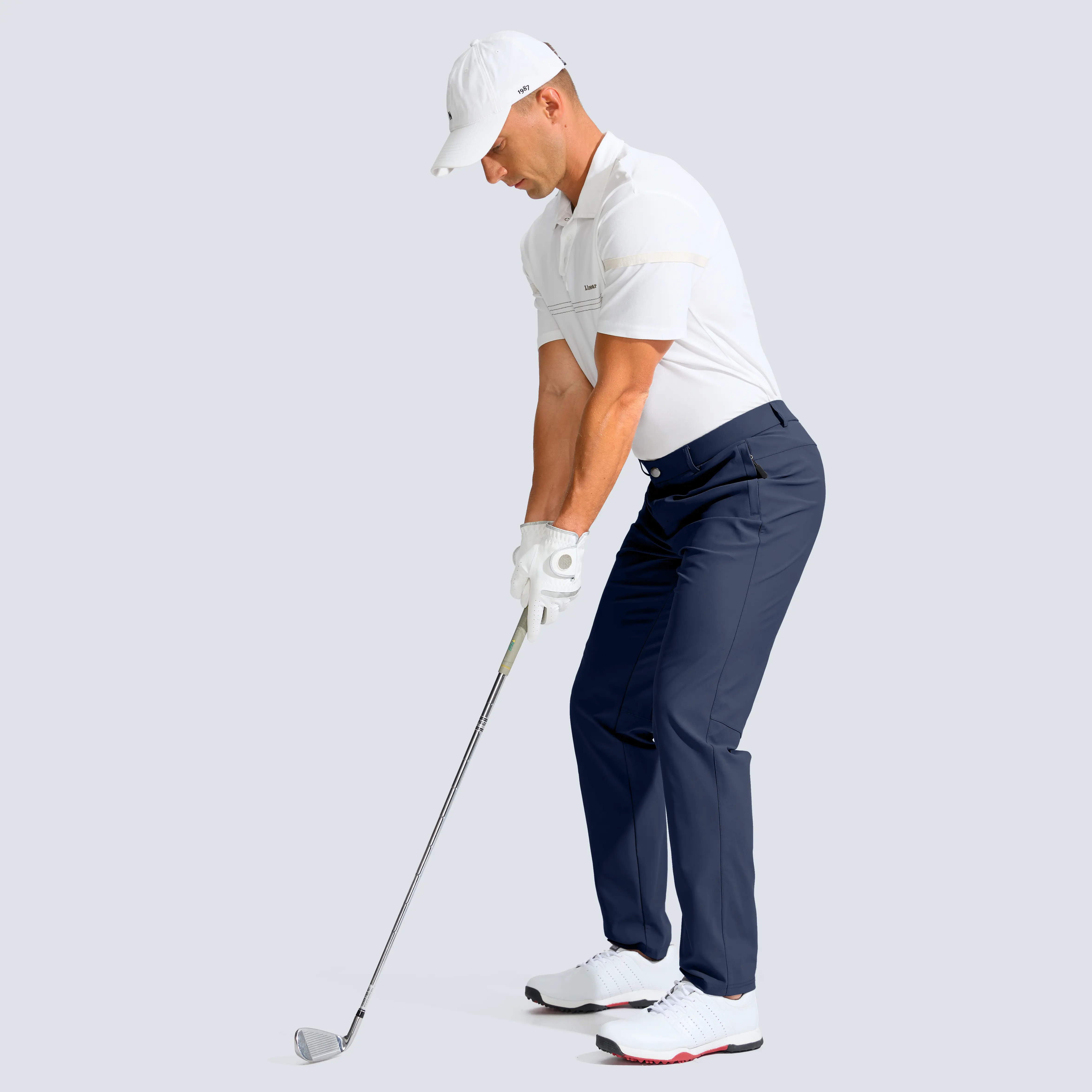 Men's Golf Pants with Zipper Pockets - Lightweight Stretch Casual Slacks