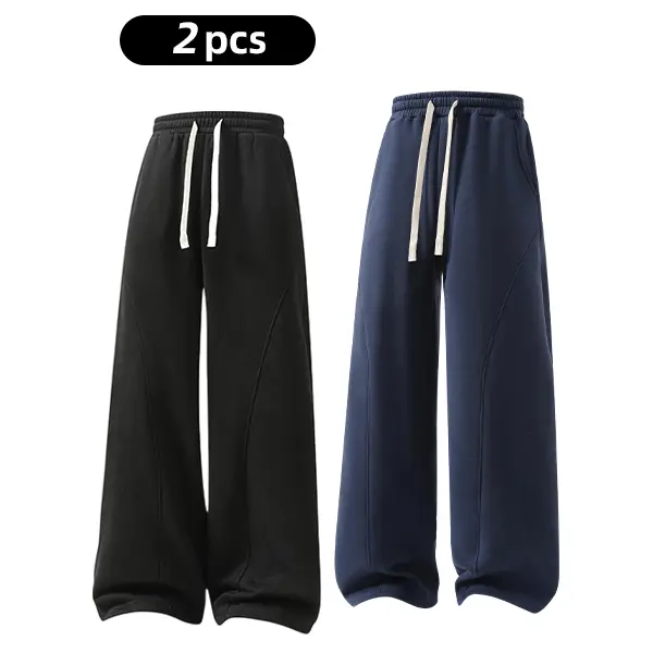 Oversized Thermal Fleece Drawstring Winter Daily Mens Sweatpants