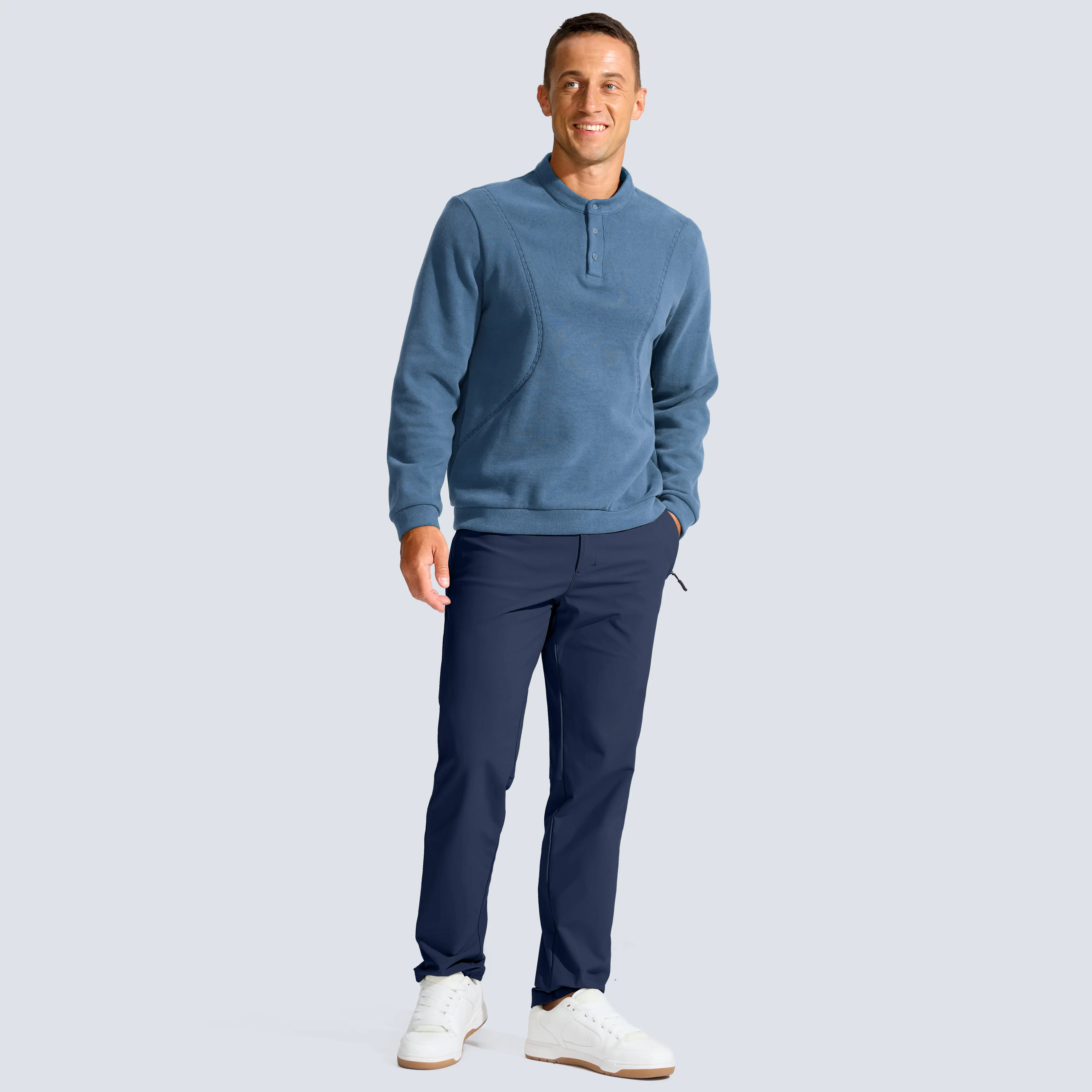 Men's Golf Pants with Zipper Pockets - Lightweight Stretch Casual Slacks