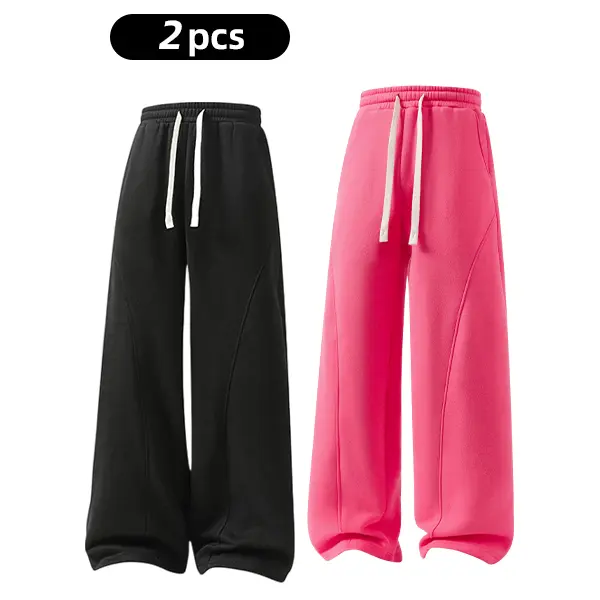 Oversized Thermal Fleece Drawstring Winter Daily Mens Sweatpants