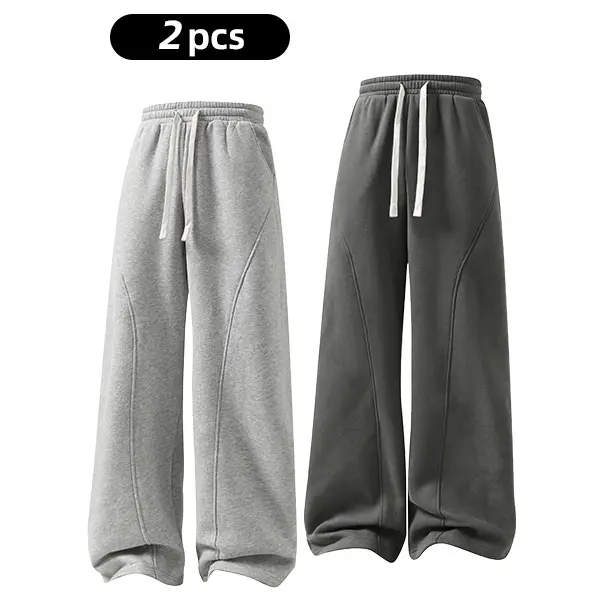 Oversized Thermal Fleece Drawstring Winter Daily Mens Sweatpants