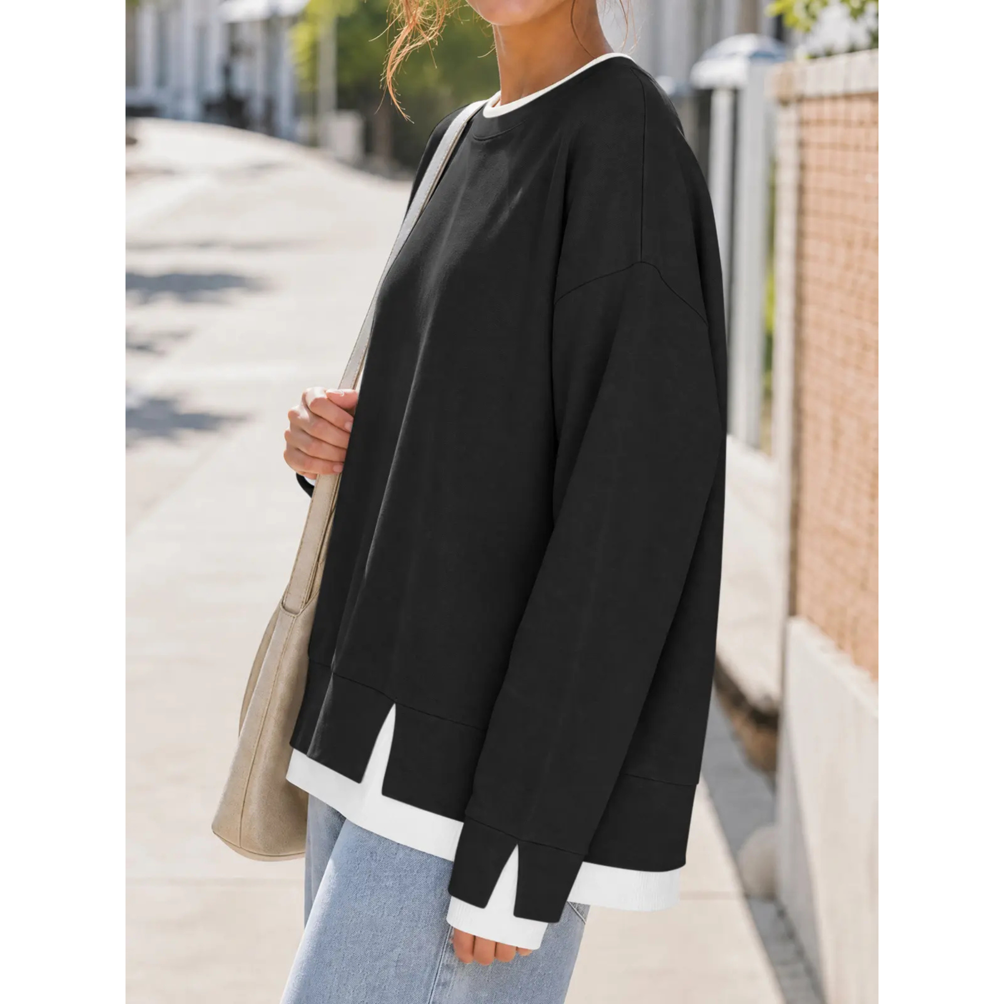 Women's  Two Piece Layered Sweatshirt
