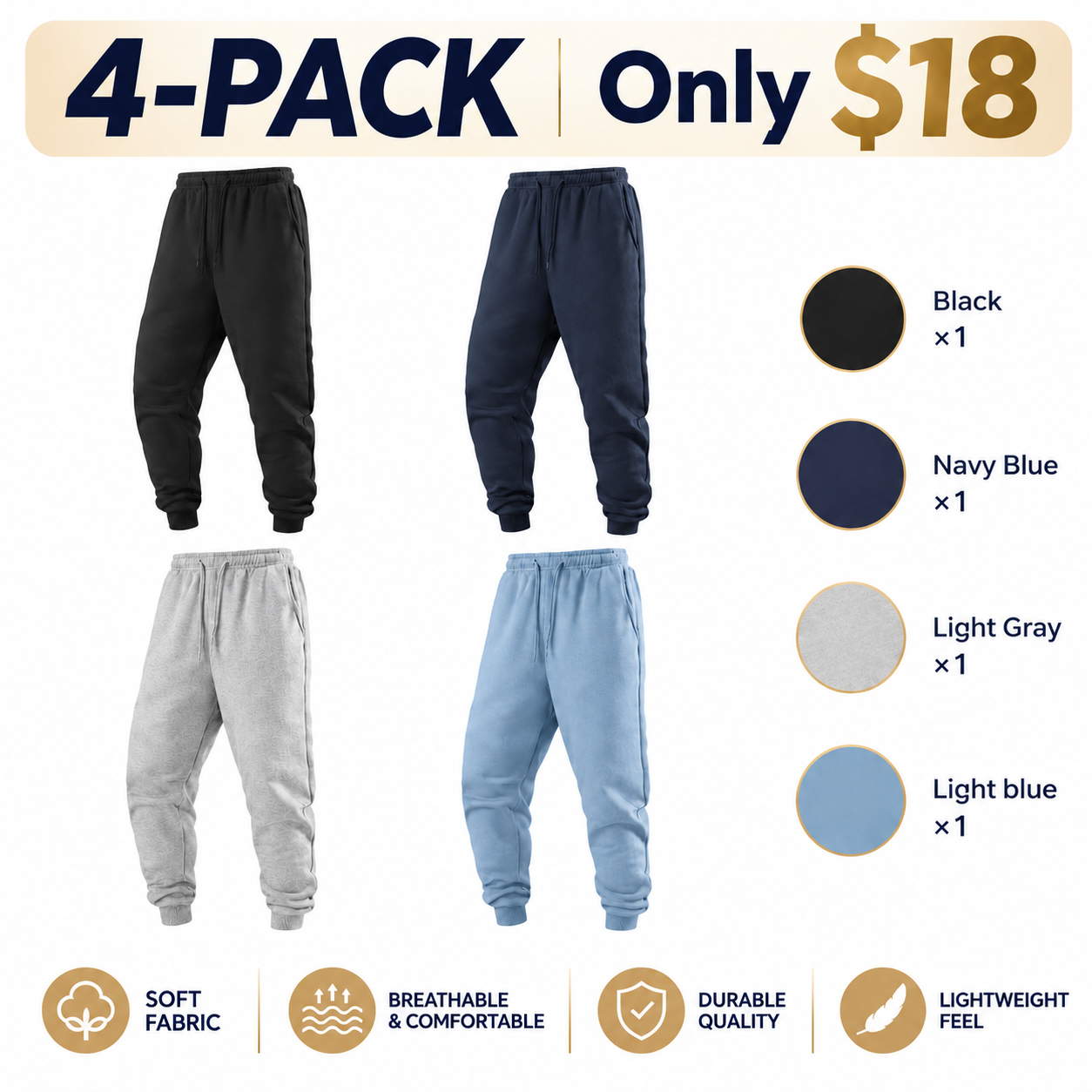 Men's Casual Drawstring Sweatpants – Everyday Athletic Joggers