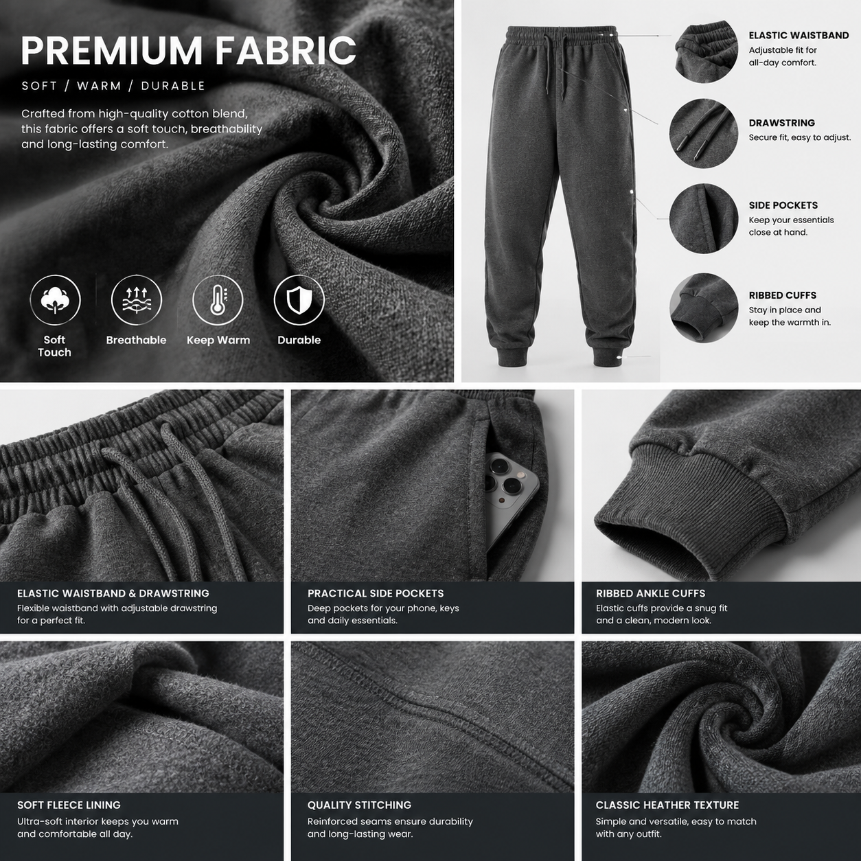 Men's Casual Drawstring Sweatpants – Everyday Athletic Joggers