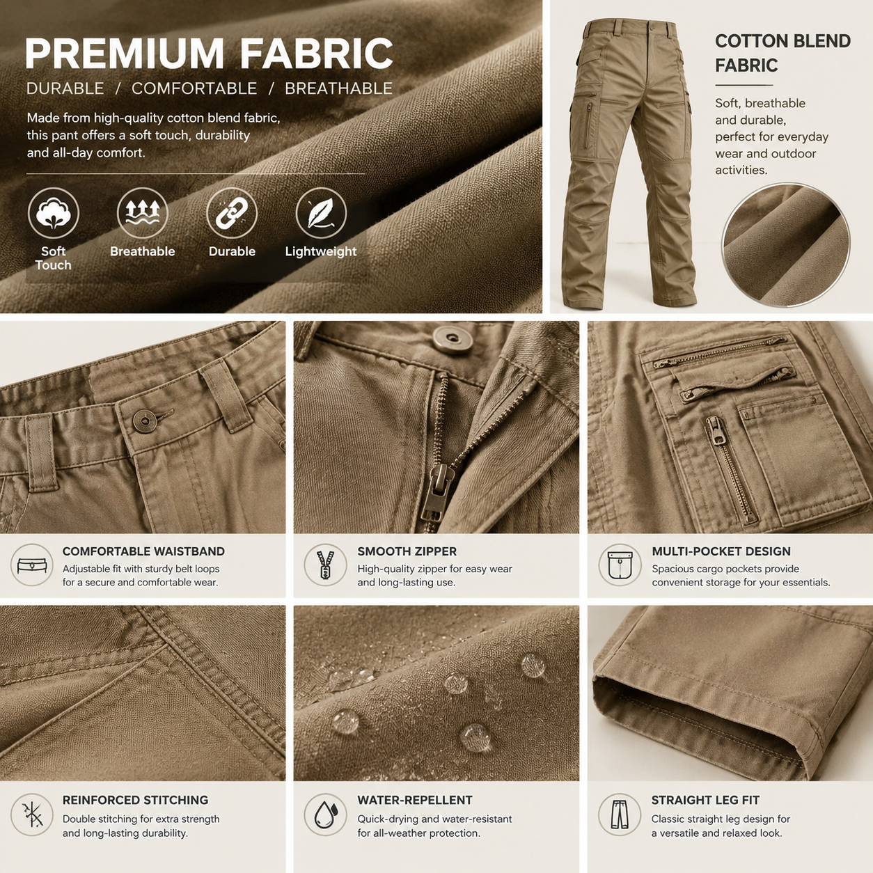 Men's Plaid Tactical Cargo Pants – Water-Repellent Outdoor Workwear