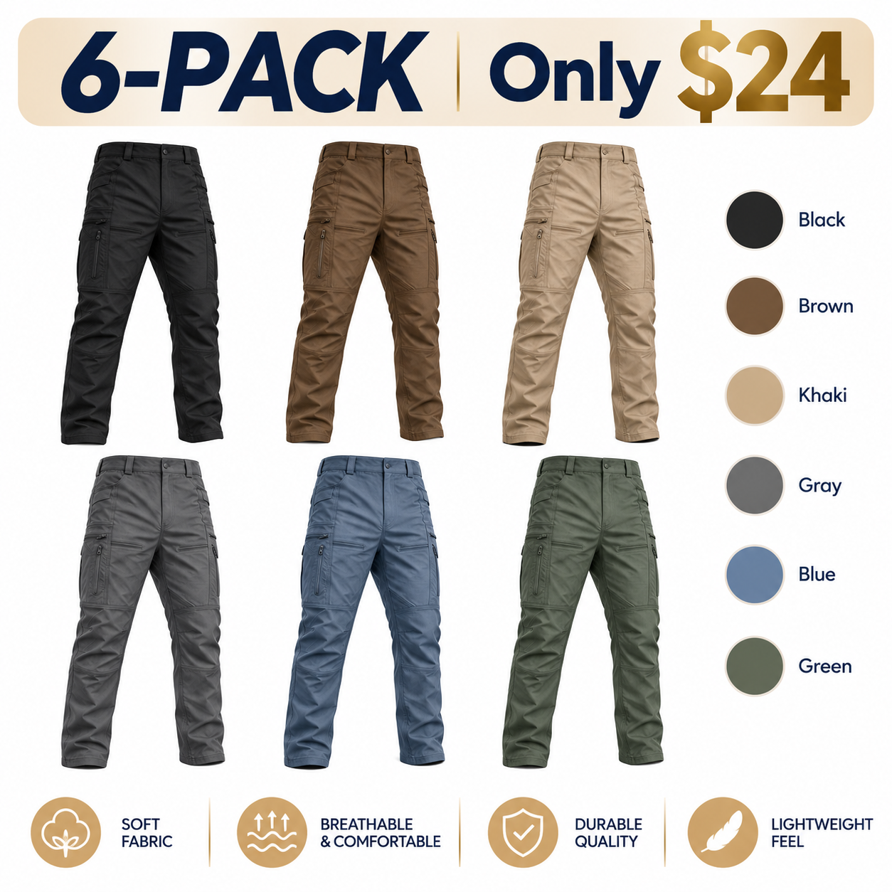 Men's Plaid Tactical Cargo Pants – Water-Repellent Outdoor Workwear